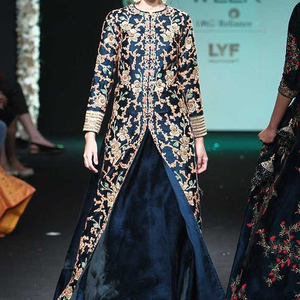 2023 indien et pakistanais lourd Zardozi broderie veste avec paillettes dentelle décoration plaine Lehenga robe pour la fête-porter - Product Image 1