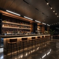 Luminaire suspendu linéaire LED en aluminium pour comptoir de bar, 1200 mm, 6000K, dimmable, moderne, pour pub