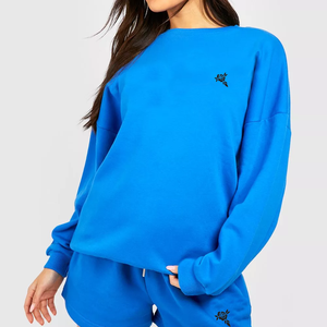 Conjunto de Sudadera con Capucha y Pantalones Cortos Deportivos Casuales para Mujer, Diseño Personalizado 2026, para Salidas Invernales, 100% Algodón Felpa - Product Image 4