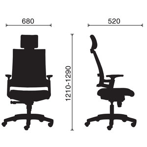HOM1085-02 Chaise de bureau ergonomique pivotante avec dossier en maille et appui-tête, chaise de personnel minimaliste réglable pour la maison, le bureau ou l'atelier, en tissu durable avec mousse PU - Product Image 3