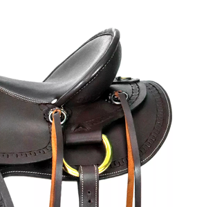Selle Western en cuir véritable de qualité supérieure pour les courses de barils et l'équitation - Product Image 6