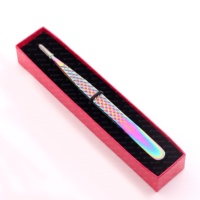 Organisateur de boîte de rangement noir pour pince à cils pointus boîte d'emballage vide outils en acier inoxydable avec Logo personnalisé