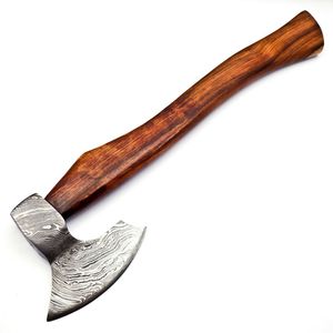 Hacha de acero de Damasco hecha a mano profesional, servicio OEM y ODM de calidad superior personalizada al por mayor para acampar al aire libre y hacha de caza - Product Image 5