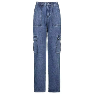 Pantalon cargo pour femme, vente chaude, personnalisable, uni, élégant, streetwear d'hiver, imperméable, respirant, taille mi-haute, ample, multi-poches - Product Image 1