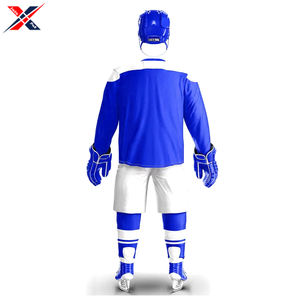 Meilleures ventes Ensemble d'uniformes de hockey sur glace en matériau souple personnalisé Couleur contrastée avec «équipe» Bon nom Service OEM fabriqué au Pakistan - Product Image 6