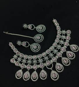 Conjunto de Collar de Novia con Diamantes Americanos y Aretes Clásicos de Alta Calidad para Joyería de Boda, Estilo Clásico para Mujer - Product Image 1