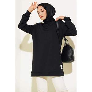 Tunique Emblème Texte Imprimé Noir - Product Image 2