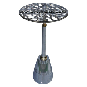 ฐานโลหะทนทานโต๊ะด้านข้างจับท่อยาวมีสไตล์แบบดั้งเดิม/โบราณขัดเงาสำหรับตกแต่งบ้านที่ทันสมัย - Product Image 1