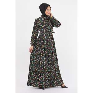 เดรสลำลองลายดอกไม้สไตล์มินิมอลจาก Mega Merchant ตกแต่งด้วยผ้าทอลายพิมพ์ที่ซักได้ ผลิตจากผ้าฝ้าย 100% - Product Image 4