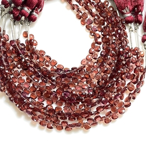 ลูกปัด briolette รูปหัวใจขนาดเล็ก4-4.5มม. ลูกปัดอัญมณีโกเมนแบบเหลี่ยมเพชรพลอย - Product Image 3