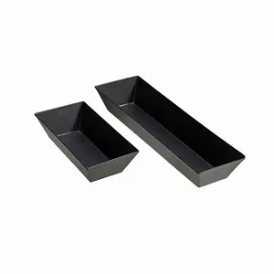 With Branding Metal Rectangle Tray in Black Color Stainless Steel Decorative Tray Set for Restaurant and Hotels