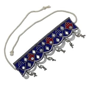 Collier de perles de broderie vintage fait à la main avec inspiration folklorique collier de perles de broderie moderne avec conception de fil abstrait - Product Image 3