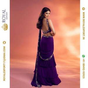 Nuevo diseñador Party Wear Lehenga Saree con blusa Colección en Tarifa mayorista por Royal Export Surat - Product Image 5