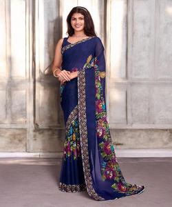 Slow Price Bridal Silk Saree para boda con bordado elegante y ropa de fiesta impresionante Look para mujer Sari / Shari - Product Image 2