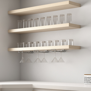 Supporto in vetro cromato a fila singola Emuca per mobili accessori per bevande di lunghezza 280mm di origine spagna modello 8930011 - Product Image 2