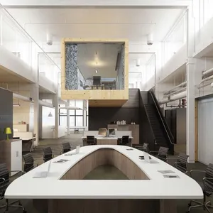 Mesa de reuniones ejecutiva de melamina con borde de PVC, muebles de oficina, diseño moderno, de la mejor calidad, E1