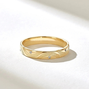 Anillo de Bodas Personalizado de Oro de 10K para Hombre con Engaste de Bisel, Estilo Industrial Moderno para Uso Diario y Regalos - Product Image 2