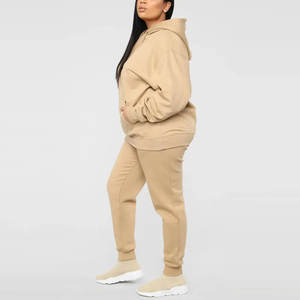 Conjunto de Sudadera con Capucha y Pantalones Deportivos con Logotipo Personalizado, Nuevos Diseños, Chándal de Mujer 100% Algodón, Conjunto de Dos Piezas al por Mayor - Product Image 4