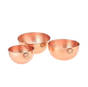Ensemble de bols en cuivre antique pour servir des fruits et des fruits secs, bols à mélanger pour salades, décoration de table et service de restauration à bas prix - Product Image 1
