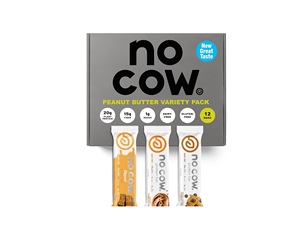 No Cow Vegan Protein Bars, Upgraded Peanut Butter Variety Pack Pack of 12 - Product Image 1