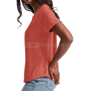 T-shirt pour femme en coton basique, col rond, manches courtes, respirant, doux, confortable, léger, tendance - Product Image 3