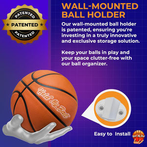 Support mural pour ballon de sport, support de rangement pour ballon de sport, polypropylène, grand espace de rangement, support de ballon sécurisé pour salle de sport - Product Image 2