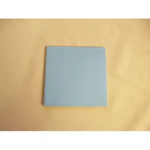 VINTAGE H & R JOHNSON POWDER BLUE 4,25 \ "AZULEJO INTERIOR PULIDO LUMINOSO INGLATERRA FIREBRICK NOS 1PC Azulejo de pared de cerámica - Product Image 1