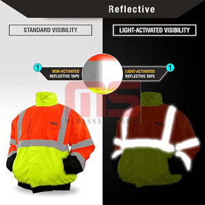 Blouson de sécurité réfléchissant haute visibilité vêtements de travail d'hiver matelassés imperméables pour les travailleurs de la sécurité et de la construction - Product Image 6