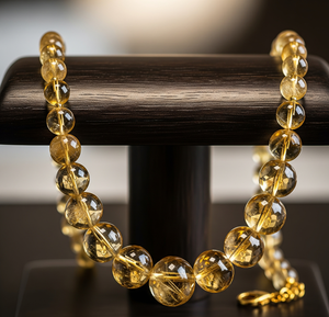 Collier de perles en pierre de citrine naturelle pour femmes 18 pouces en argent 925 avec serrure nouée à la main Design géométrique accessoire de mode à la mode - Product Image 3