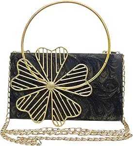 Custom <b>Metal</b> Frame Envelope Clutch Bag for Women <b>Beaded</b> Resin Evening Wedding Ladies' Zipper Closure Clutch Pearl Button - Product Image 3