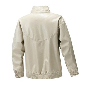 Tendance hommes moto Biker Bomber veste en cuir Vintage décontracté noir 100% peau de vache coupe-vent imperméable automne vêtements d'extérieur - Product Image 5