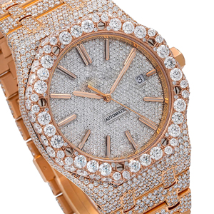 Reloj de Vestir de Lujo con Correa de Acero Inoxidable y Esfera de Cristal de Cuarzo Moissanite Moderno - Product Image 2