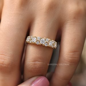 Wholesale 14K Solid Gold <b>Bubble</b> Cluster Full Eternity <b>Wedding</b> Bands Round Cut Lab Grown Diamond Rings For Women Fine Jewelry - Product Image 2