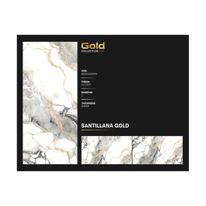 Dalles modernes en pierre frittée artificielle or Calacatta Panneau mural en porcelaine de marbre artificiel de grande taille pour plancher intérieur - Product Image 6