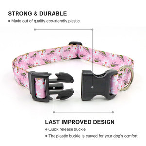 Collier pour chien réglable à imprimé floral personnalisé, fermeture à boucle en nylon, pour petits chiens, toutes saisons - Product Image 6