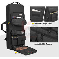 Étui double rembourré pour sac, fermetures éclair verrouillables, plusieurs poches pour accessoires, sangles réglables, renforcé et respirant