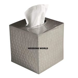 Nouvelle boîte à mouchoirs en métal de forme carrée de table Vaisselle faite à la main de qualité supérieure Porte-mouchoirs Boîte à mouchoirs en métal de vente chaude - Product Image 1