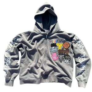 Sudaderas con Capucha para Hombre, de Algodón 100%, Cierre de Cremallera, Corte Holgado, Impresión Personalizada de Alta Calidad, Secado Rápido, Transpirables, para Invierno - Product Image 1