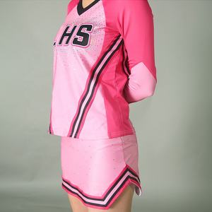 ชุดยูนิฟอร์มเชียร์ลีดเดอร์สีน้ำเงินแบบกำหนดเองสำหรับโรงเรียนมัธยมและเยาวชน ชุดยูนิฟอร์มเชียร์ลีดเดอร์สำหรับเชียร์ข้างสนาม ผลิตจากโพลีเอสเตอร์ 100% - Product Image 5