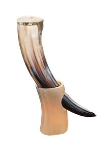 Corne à boire naturelle de qualité supérieure avec support en cuir Idéal pour les collectionneurs Véritable tasse à corne faite à la main pour la bière Mead et Ale - Product Image 3