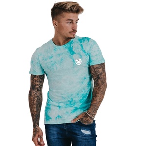 เสื้อยืดคอตตอนหนาน้ำหนักมากแบบกำหนดเอง OEM ปี 2025 เสื้อยืดผู้ชายไซส์ใหญ่พิมพ์โลโก้ตามสั่ง เสื้อยืดลายมัดย้อมสำหรับผู้ชาย - Product Image 1