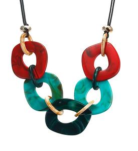 Collier en résine époxy le plus vendu collier en résine de fête et de fiançailles collier en résine de couleur orange collier de perles en résine cadeau utiliser Offre Spéciale - Product Image 3