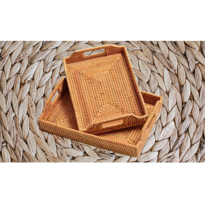 Bandeja de mimbre hecha a mano con diseño personalizado, muebles de ratán para sala de estar, entrega rápida del fabricante de Vietnam, patrón de decoración del hogar - Product Image 5