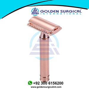 มีดโกนหนวดแบบดั้งเดิม รุ่น Zero Rose Gold สำหรับผู้ชาย ขายส่ง มีดโกนสองคม ด้ามจับทองเหลือง ใบมีดแบบคลาสสิก - Product Image 3