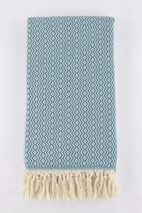 Toalla de Playa a Rayas de Algodón Reciclado Natural Ecológico Turco Tradicional Avior AL-707, Fouta Tunisina, Peshtemal, Hammam, Spa - Product Image 6