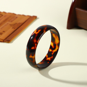 CRAFTS HUB Vintage <b>Moon</b> Shape Imitation Pearl & Acrylic Resin Bangle <b>Bracelet</b> Unisex Gift - Product Image 6