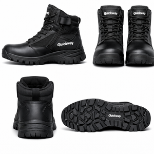 Mens High Top <b>Outdoor</b> Trekking Boots Lightweight Hiking & Camping Tactical <b>Shoes</b> Slip Wear Resistant Cowhide Work Boots Black - Product Image 5