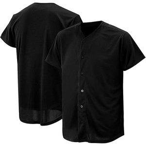 Camiseta de béisbol para hombre y mujer, camisa deportiva de Hip Hop abotonada, ligera, transpirable, holgada, con estampado - Product Image 1