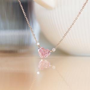 Collar de Diamantes Rosados Reales en Forma de Corazón de Oro Blanco de 18K, 3 Quilates de Peso Total, 2ct de Diamantes Rosados de Forma Elegante Cultivados en Laboratorio, IGI VVS2, Diamantes de Lujo - Product Image 5