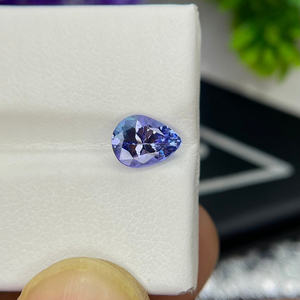 Piedra preciosa de tanzanita bicolor Forma de pera púrpura y azul natural con lupa de corte ovalado Zoisita limpia - Product Image 3